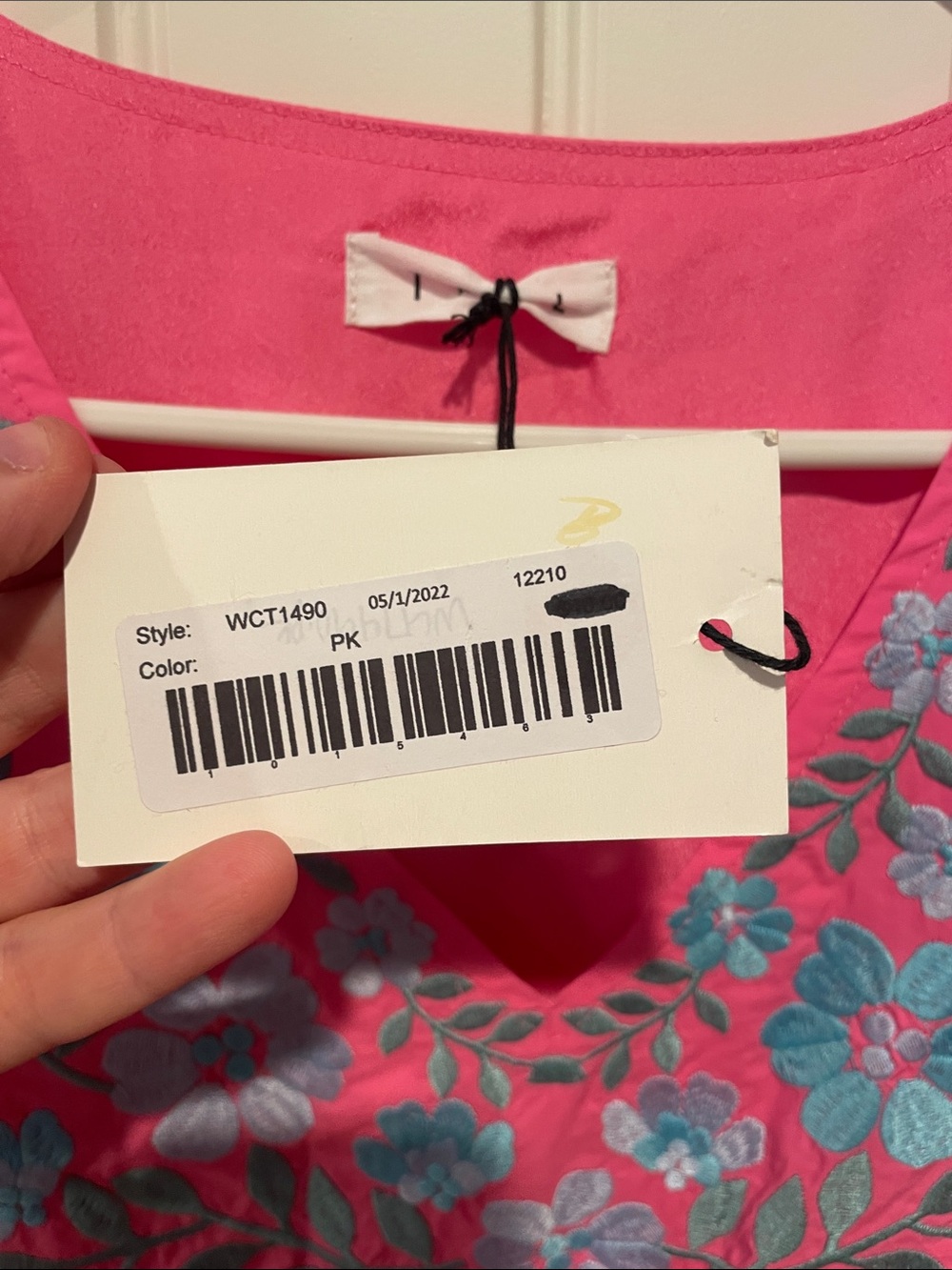 THML Bright Pink Embroidered Tiered Dress x2 - Picture 7 of 12